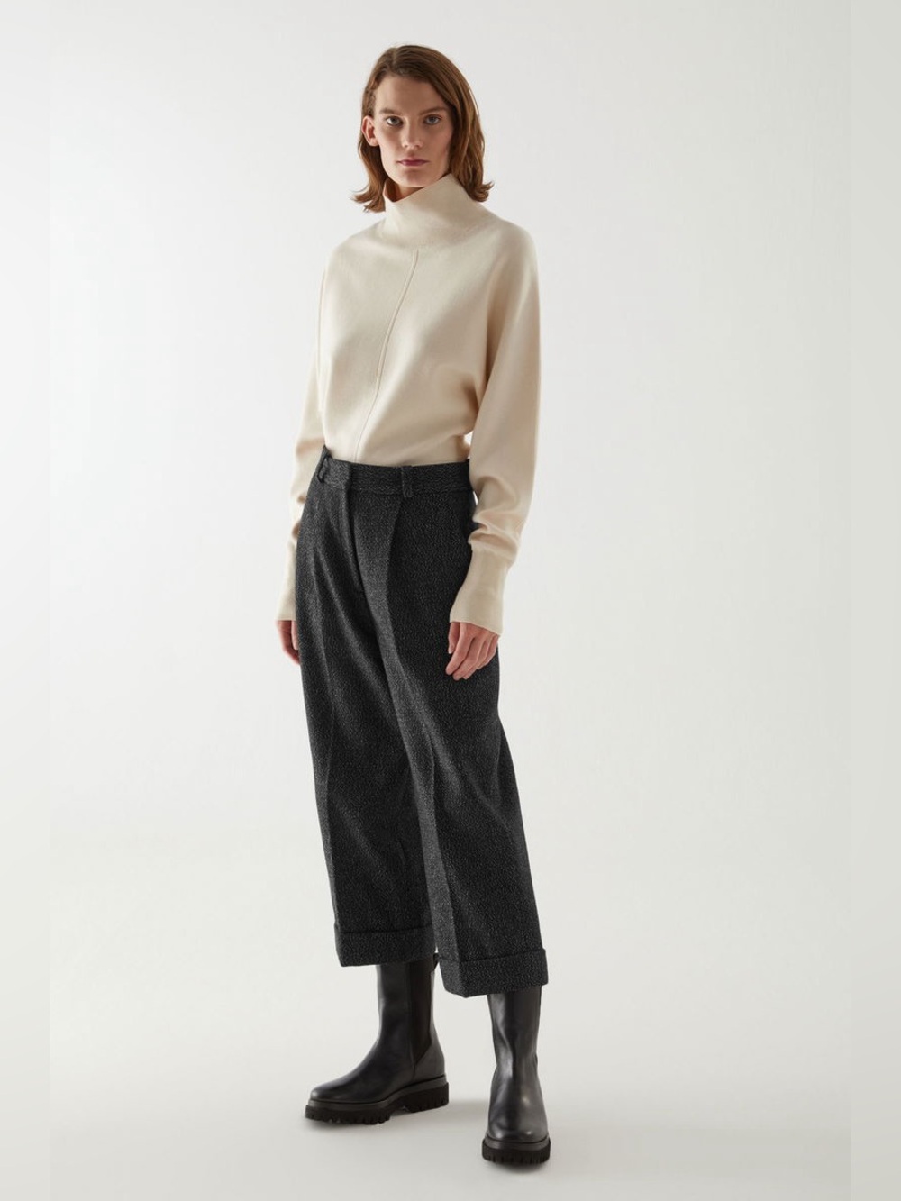 COS Cashmere-Wool Mix Pleated Trousers Sz 2
